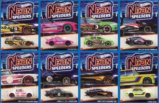Hot Wheels 8'li Araba Seti - Hot Wheels Neon Speeders HLH72