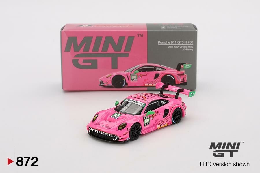 Mini GT Porsche 911 GT3 R #80 AO Racing 2023 IMSA VIRginia Roxy 872