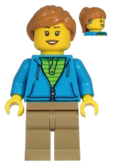 Lego Minifigür - Woman - Dark Azure Hoodie cty1221