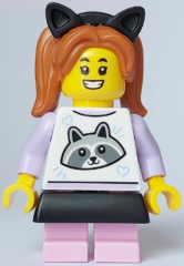 Lego Minifigür - Child - Girl, White Top with Raccoon cty1643