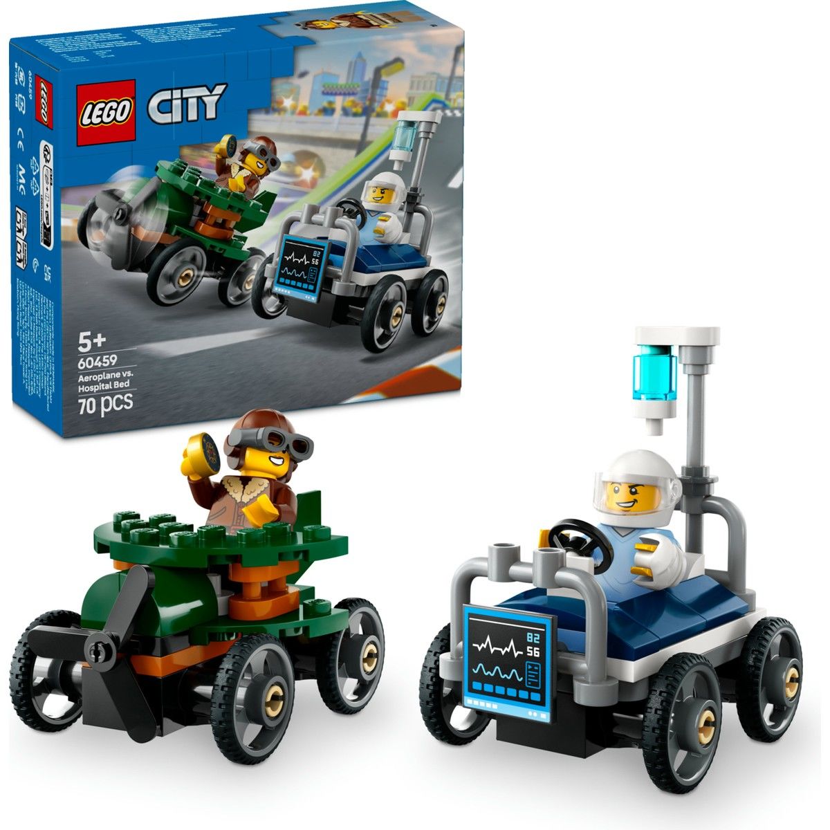 Lego City Uçak, Hastane Yatağına Karşı Yarış Arabası Paketi 60459