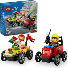 Lego City Pizza Arabası İtfaiye Kamyonuna Karşı Yarış Arabası Paketi 60458