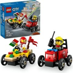 Lego City Pizza Arabası İtfaiye Kamyonuna Karşı Yarış Arabası Paketi 60458