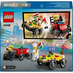 Lego City Pizza Arabası İtfaiye Kamyonuna Karşı Yarış Arabası Paketi 60458
