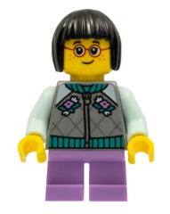 Lego Minifigür Child Girl Flat Silver Jacket hol262