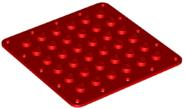 Lego 6396448 Plate, Modified 6 x 6 Flexible Rubber with Stitching Holes Red