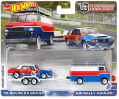 Hot Wheels Premium Car Culture Team Transport '70 Rover P6 Group 2 & HW Rally Hauler - HKF45