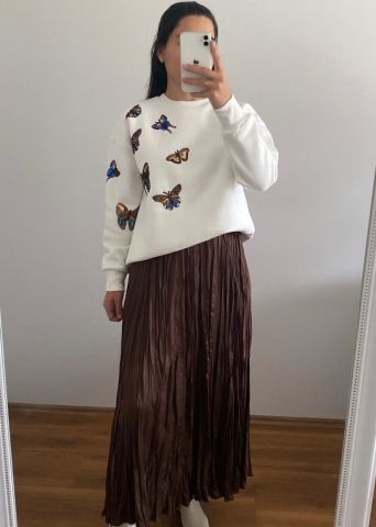 Kelebek işlemeli sweat