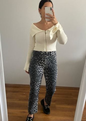 Leopar desenli pantolon
