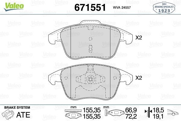 Peugeot 307 2000-2012 Arası 2.0 16V Valeo Marka Ön Balata