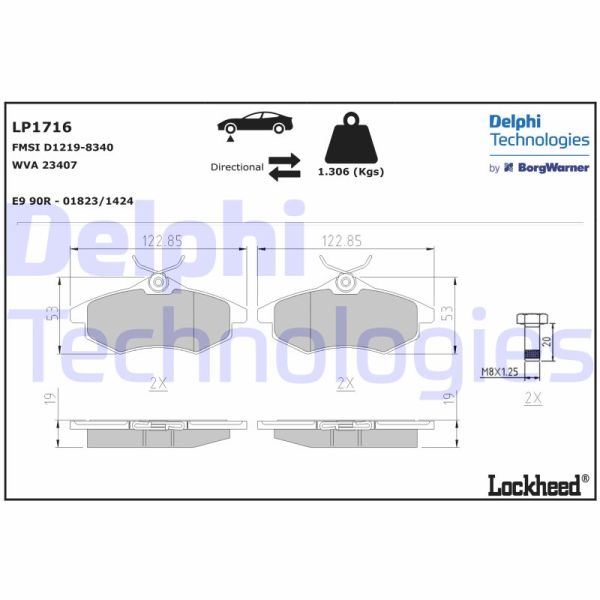 Citroen C2 2003-2017 Arası 1.4 HDi Delphi Marka Ön Balata