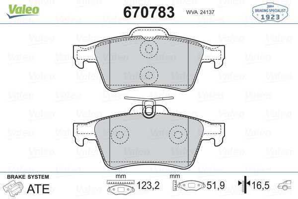 Citroen C5 2008-2012 Arası 1.6 VTi 120, 2.2 HDi 200 Valeo Marka Arka Balata
