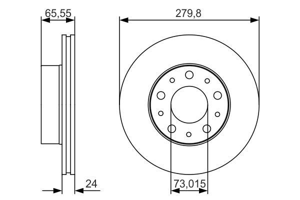 Fiat Ducato 1994-2010 Arası 2.5 TDI, 2.5 TDI Panorama/Combinato, 115 Multijet 2,0 D, 150 Multijet 2,3 D, 130 Multijet 2,3 D Bosch Marka Ön Hava Soğutmalı Fren Diski