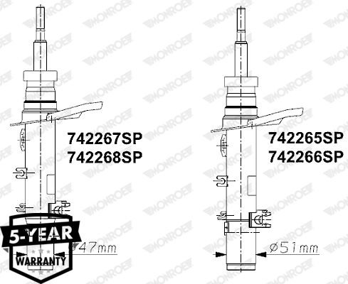 Citroen C4 2014-2018 Arası 1.2 THP 110 Ön Sol Monroe Marka Amortisör