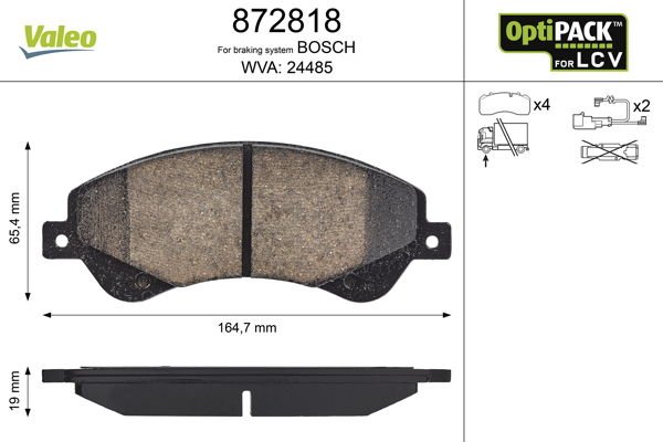 Ford Transit 2006-2014 Arası 2.2 TDCi Valeo Marka Ön Balata Fişli