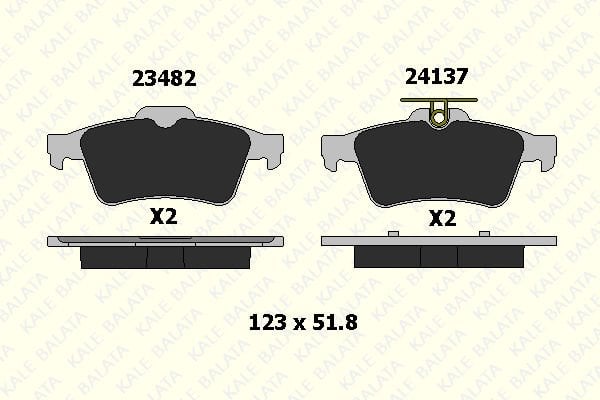 Citroen C5 2008-2012 Arası 1.6 VTi 120, 1.6 VTI 120, 2.2 HDi 200 Kale Marka Arka Balata