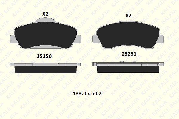 Peugeot 308 2007-2021 Arası 1.6 THP 125 Kale Marka Ön Balata