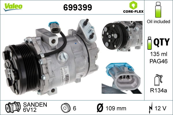 Opel Zafira 1999-2005 Arası 2.0 DI 16V Valeo Marka Klima Kompresörü