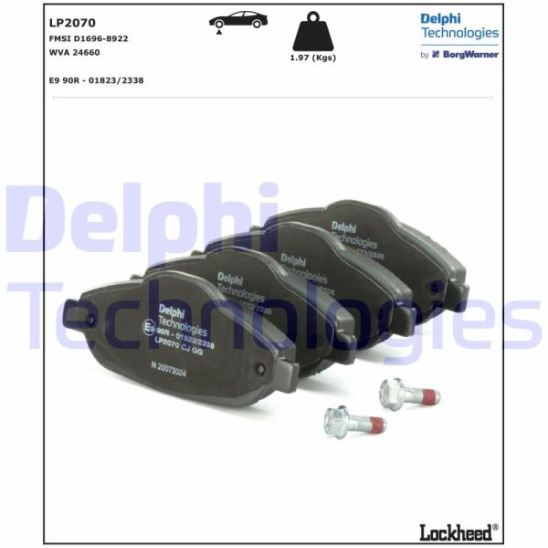 Peugeot 308 2007-2016 Arası 1.6 BioFlex, 1.6 16V, 1.6 HDi, 1.4 16V, 1.6 THP Delphi Marka Ön Balata