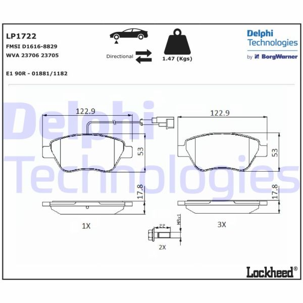 Fiat Punto 2005-2009 Arası 1.4 Natural Power, 1.2 Delphi Marka Ön Balata