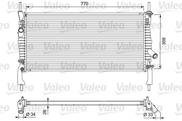 Ford Transit 2006-2014 Arası 2.2 TDCi RWD, 2.2 TDCi, 2.2 TDCi 4x4 Valeo Marka Su Radyatörü