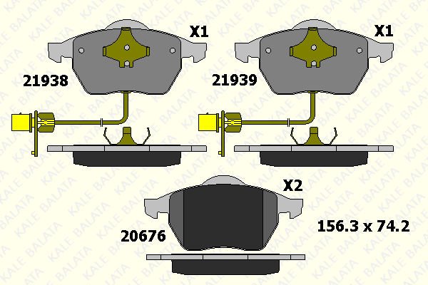 Audi A4 1994-2005 Arası 2.8, 2.8 quattro, 1.8 T quattro, 1.9 TDI, 1.8 T, 2.6 quattro, 2.6 Kale Marka Ön Balata