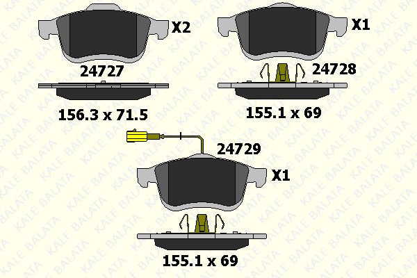 Opel Combo 2012-2016 Arası 1.4 Kale Marka Ön Balata