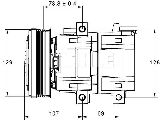 Ford Transit 2006-2014 Arası 2.2 TDCi RWD Mahle Marka Klima Kompresörü