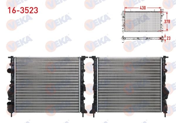 Su Radyatörü Megane 1.4 16v Veka Marka 16-3523