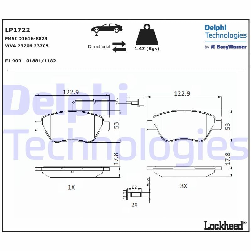 Fiat Punto Evo 2008-2012 Arası 1.4 Natural Power, 1.2 Delphi Marka Ön Balata