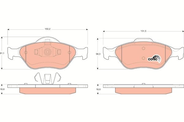 Ford Fiesta 1995-2006 Arası 1.3 TRW Marka Ön Balata