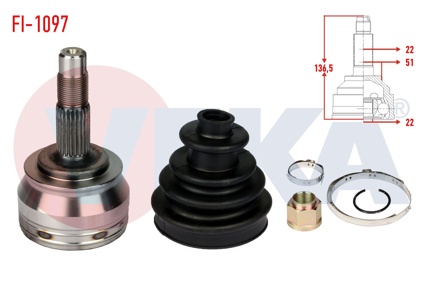Linea 1.4 8V Aks Kafası Veka FI-1097