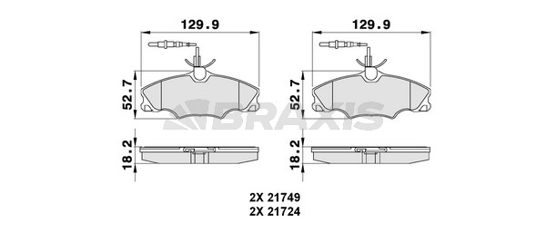 Peugeot 406 1995-2005 Arası 1.6, 1.8 16V, 1.8, 1.9 D Braxis Marka Ön Fişli Balata