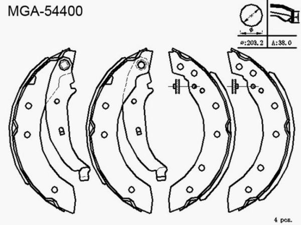Clio II 1.4 16V (Abs'li) Arka Fren Balatası Mga MGA-54400