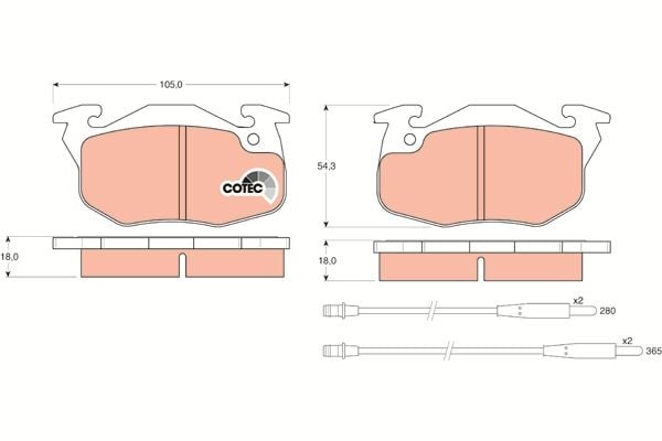 Citroen C15 1984-2006 Arası 1.1, 1.1 i, 1.4 TRW Marka Ön Fişli Balata