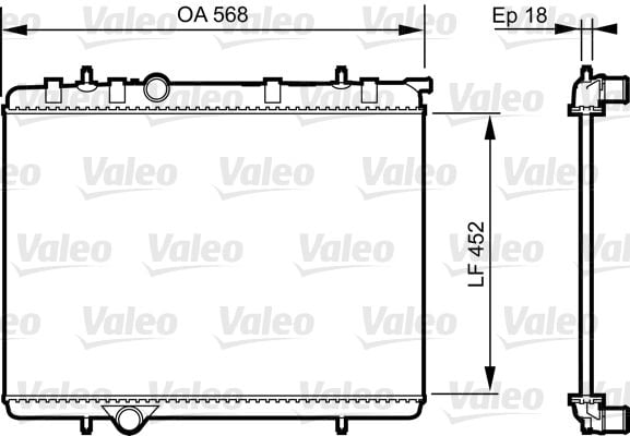 Peugeot 206+ 2009-2013 Arası 1.4 i Valeo Marka Su Radyatörü