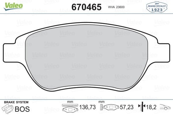 Peugeot 307 2000-2012 Arası 1.6 Valeo Marka Ön Balata
