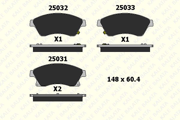 Opel Astra 2010-2015 Arası 1.4, 1.7 CDTI, 1.3 CDTI, 1.6, 1.6 Turbo, 1.4 Turbo, 2.0 CDTI Kale Marka Ön Balata