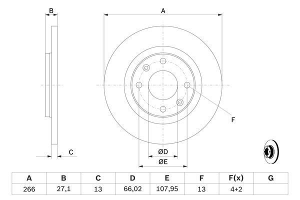 Citroen Berlingo 1996-2011 Arası 1.8 D Bosch Marka Ön Fren Diski