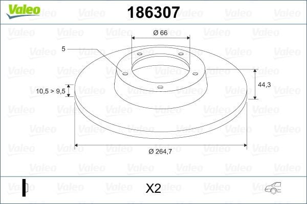 Renault Laguna 1993-2002 Arası 2.2 dT Valeo Marka Arka Fren Diski