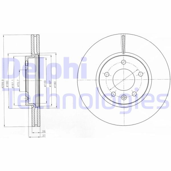 Chevrolet Orlando 2010-2014 Arası 1.8 Delphi Marka Ön Havalı Fren Diski