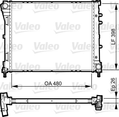 Fiat 500 2007-2011 Arası 0.9, 1.4 Valeo Marka Su Radyatörü
