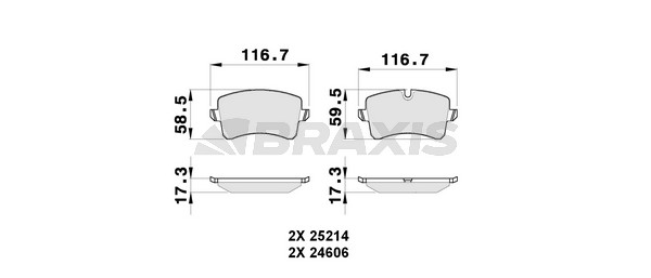 Audi A5 2007-2017 Arası RS5 quattro Braxis Marka Arka Balata