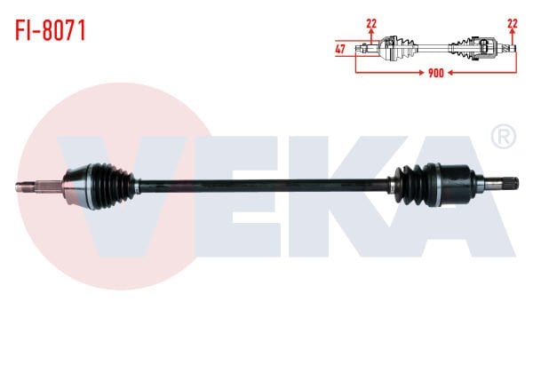 Albea 1.6 16V Sağ Aks Komple Veka FI-8071