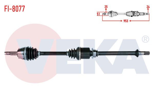 Egea 1.3 Sağ Ön Komple Aks Veka FI-8077