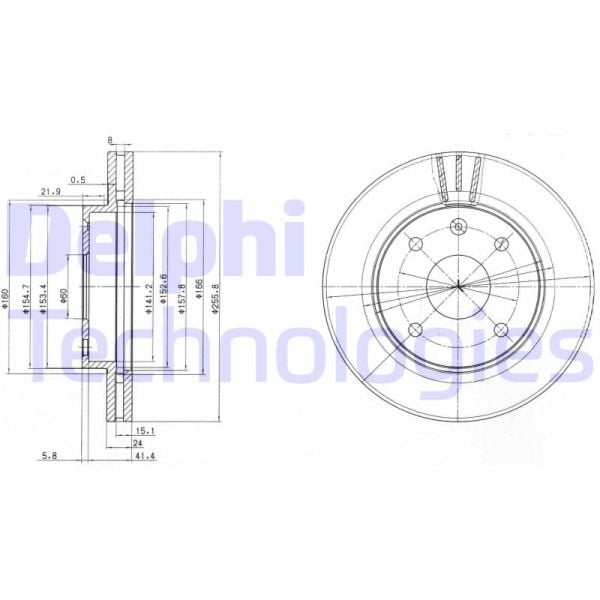 Chevrolet Nubira 2005-2011 Arası 1.4 Delphi Marka Ön Havalı Fren Diski
