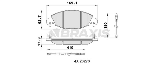 Citroen C5 2001-2008 Arası 3.0 V6, 2.2 HDi, 2.0 HDi Braxis Marka Ön Fişli Balata