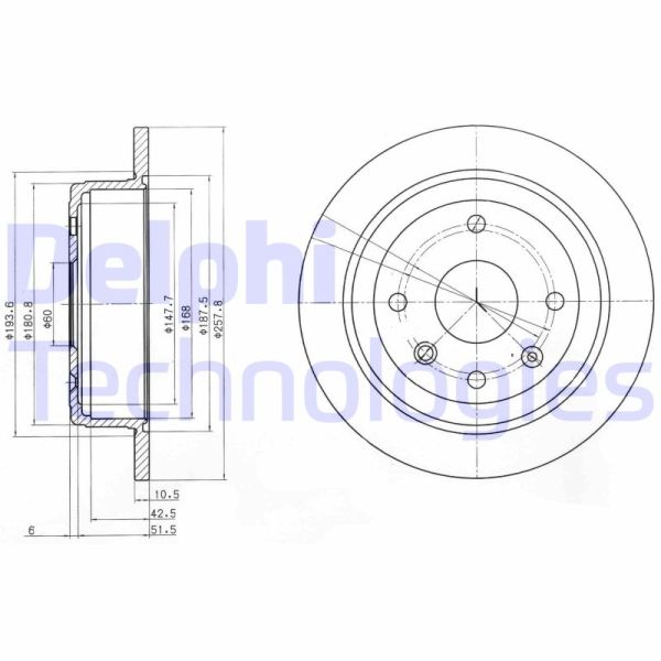 Chevrolet Nubira 2005-2011 Arası 1.4 Delphi Marka Arka Fren Diski