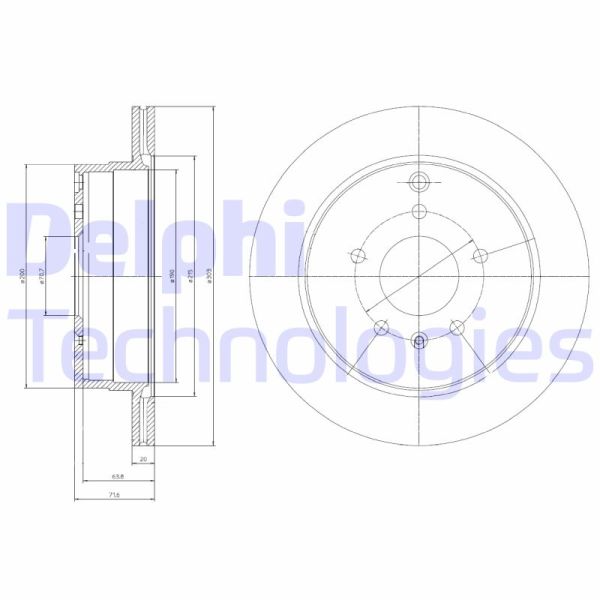 Chevrolet Captiva 2006-2010 Arası 2.2 D, 3.0 4WD, 2.2 D 4WD, 2.4, 2.0 D 4WD Delphi Marka Arka Fren Diski
