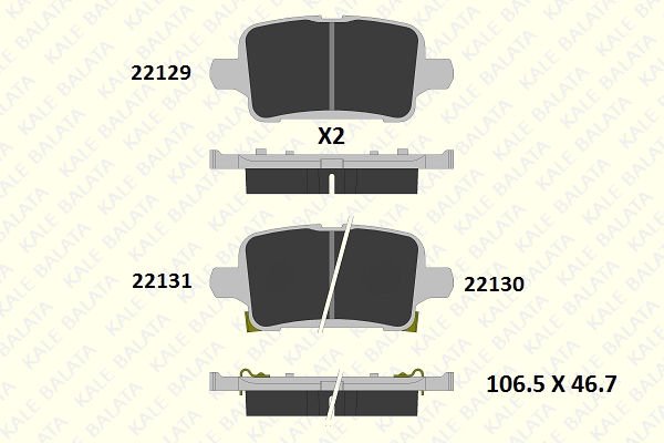 Opel Astra 2015-2019 Arası 1.4, 1.6 Turbo, 1.6 CDTi, 1.0 Turbo, 1.4 Turbo Kale Marka Arka Balata